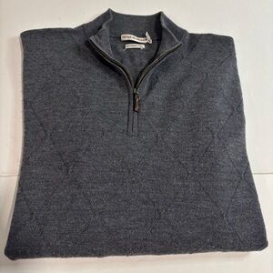 Peter Millar 1/4 Zip Pullover Merino Wool Sweater Size Medium Gray